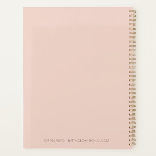 女性メイクモダンアーティスト赤面ピンクビジネス プランナー手帳 (裏面)