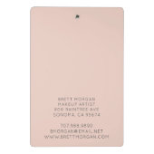 女性メイクモダンアーティスト赤面ピンク ミニクリップボード (裏面)