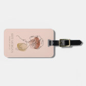 女性メイクモダンアーティスト赤面ピンク ラゲッジタグ (正面横)