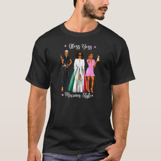 女性メキシカンヘアドレッシング美しいブラックメキシコwo tシャツ