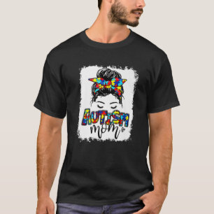 女性メッシーパンパズル誇りを持ったママ自閉症の意識 Tシャツ