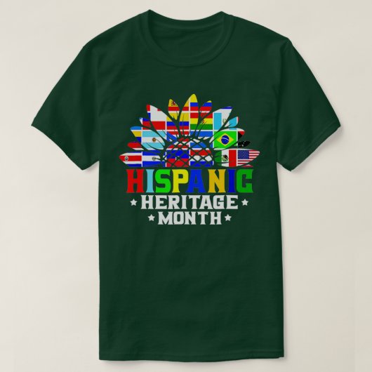 女性メンズナショナルヒスパニック伝統月飾り Tシャツ (デザイン正面)