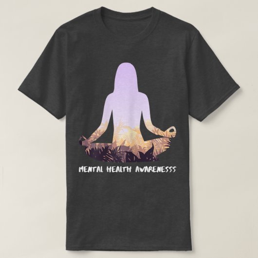 女性メンタルヘルス認識度ヨガ6927 3053 Tシャツ (デザイン正面)