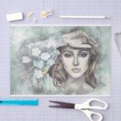 女性モダンイラストレーション 薄葉紙 (クラフト)