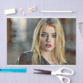 女性モダンハーフイラストレーションティッシュペーパー 薄葉紙 (クラフト)