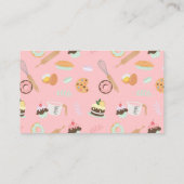 女性モダン甘かわいらしベーカリーサービスピンク 名刺 (裏面)