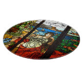 女性モデルのステンドグラスの一見 カッティングボード (角)