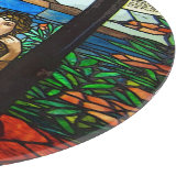 女性モデルのステンドグラスの一見 カッティングボード (角)