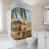 女性モデル日光浴サンダー_コーブ シャワーカーテン (インサイチュ)