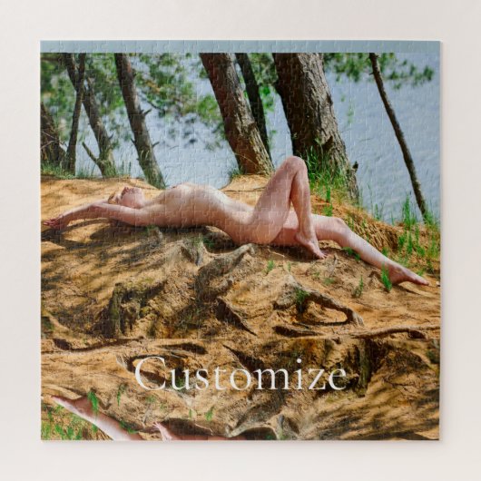 女性モデル日光浴サンダー_コーブ ジグソーパズル (縦)
