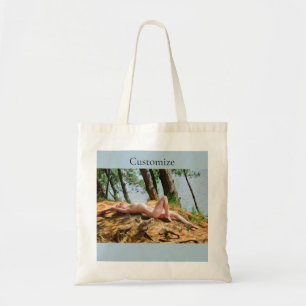 女性モデル日光浴サンダー_コーブ トートバッグ