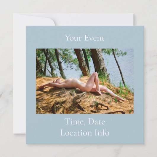 女性モデル日光浴サンダー_コーブ 招待状 (正面)