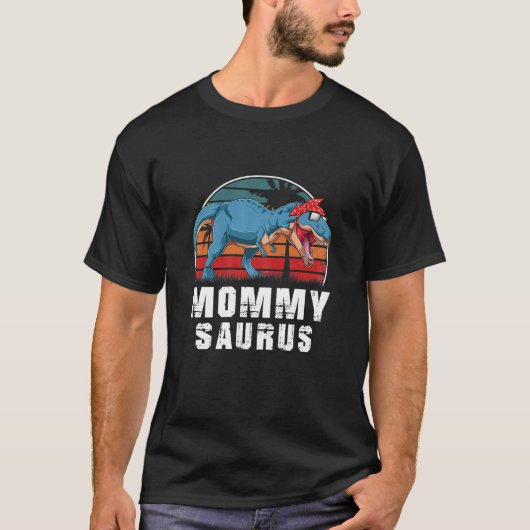 女性モンミーサウルス恐竜おもしろいモンミサウルスT R Tシャツ (正面)