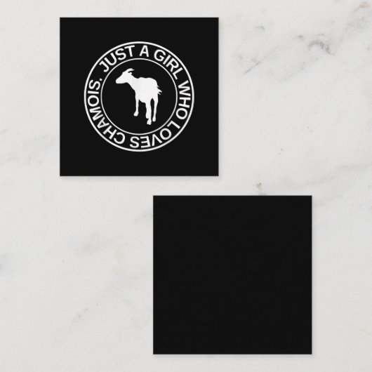 女性ヤギのためのシャモアギフトを愛しているだけの女の子 スクエア名刺 (正面/裏面)