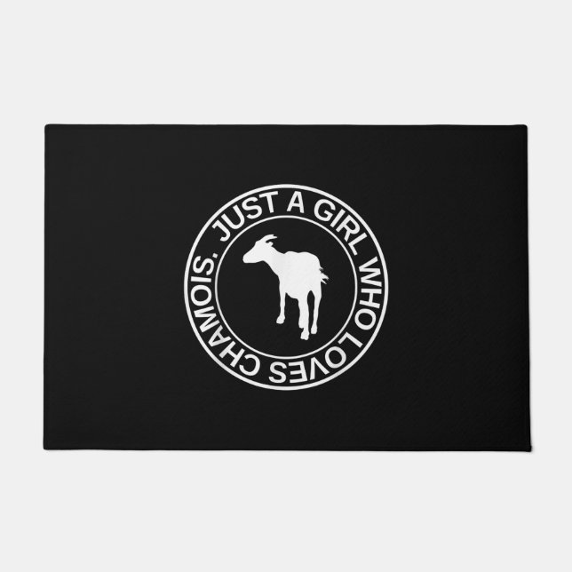 女性ヤギのためのシャモアギフトを愛しているだけの女の子 ドアマット (正面)
