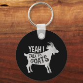 女性ヤギ愛好家ヤギのジョークのギフト キーホルダー (正面)