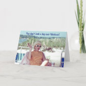 女性ユーモアのあるヘアローラレトロ誕生日 カード (正面)