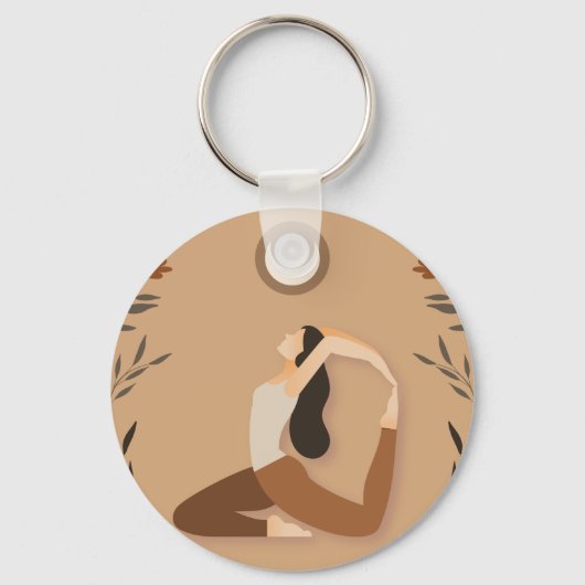 女性ヨガポーズムーンスピリチュアルウィッチー キーホルダー (正面)