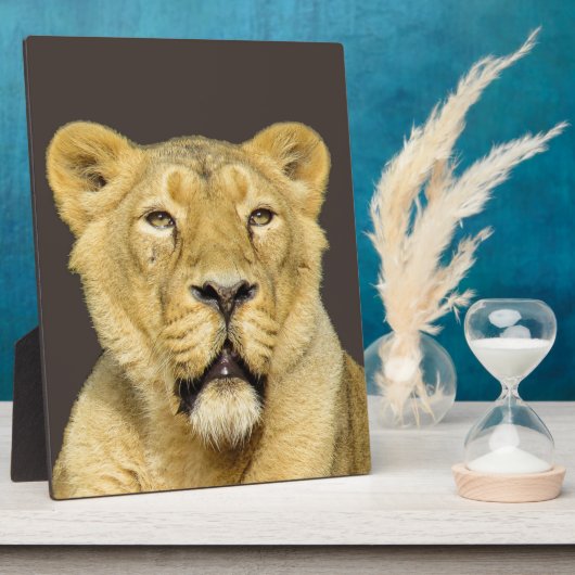 女性ライオンリーやる気を起こさせるダー フォトプラーク (側面)