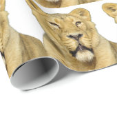 女性ライオンリーやる気を起こさせるダー ラッピングペーパー (ロールコーナー)