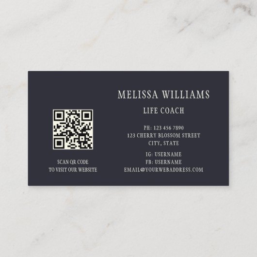 女性ライフコーチ 3Dムーン 名刺 (裏面)