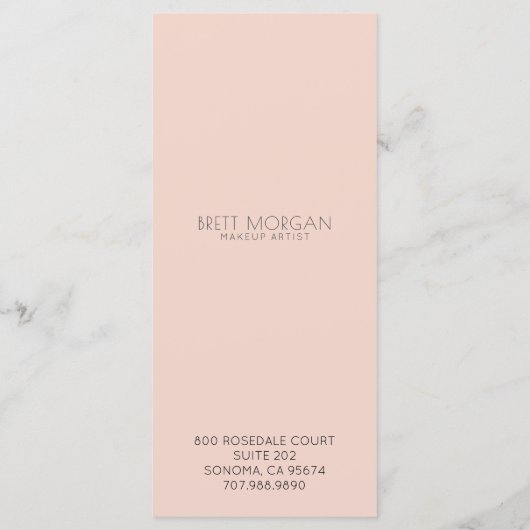 女性ラインアートピンクメイクアップアーティスト価格フラットメニュー メニュー (裏面)