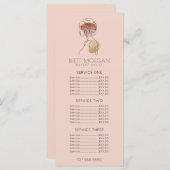 女性ラインアートピンクメイクアップアーティスト価格フラットメニュー メニュー (正面/裏面)