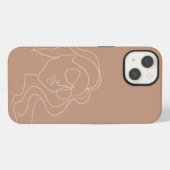 女性ラインアートiPhoneケース iPhoneケース (裏面横)