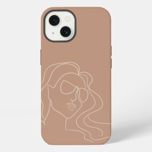 女性ラインアートiPhoneケース iPhoneケース (裏面)