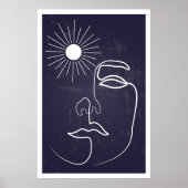 女性ラインモダンミッドセンチュリーアート ポスター (正面)