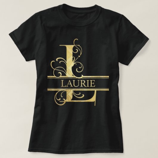 女性ラウリー名Vネック Tシャツ (デザイン正面)