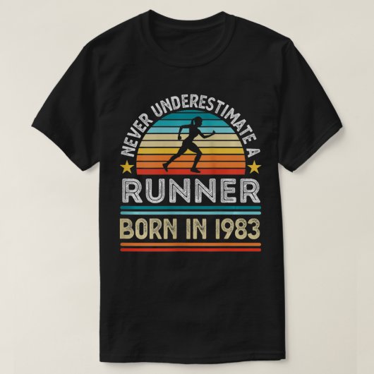 女性ランナー生まれ1983 40th誕生日ランニングギフト tシャツ (デザイン正面)