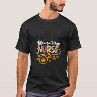 女性リウマチナース秋聴診器かぼちゃ Tシャツ
