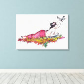 女性リクライニング キャンバスプリント (インサイチュ (ウッドフロア))