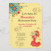 女性リタイアメントパーティーサルサメキシコ熱帯産 招待状 (正面/裏面)
