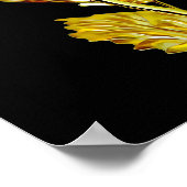 女性リップ滴下液体金ゴールドメイクアップアート ポスター (角)