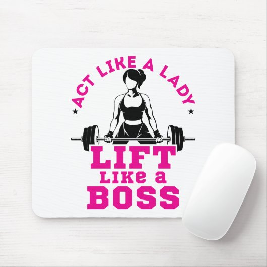 女性リフトのように振る舞うボスフィットネス 意欲を起こ マウスパッド (マウス)