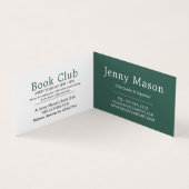 女性リーダー、ブッククラブ詳細 名刺 (内部)
