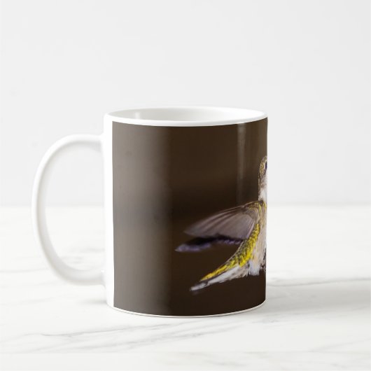 女性ルビーの喉を張ったハミングバードコーヒーマグ コーヒーマグカップ (左)