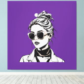 女性レイダース走 – 世界の女の子スタイル! キャンバスプリント (インサイチュ (ウッドフロア))