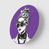 女性レイダース走 – 世界の女の子スタイル! ラウンド壁時計 (傾斜)