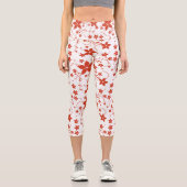 女性レギンス自然アート，女性カプリフローラアート カプリレギンス (正面)