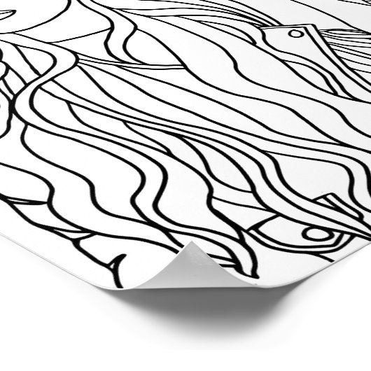 女性レザージャケットファッション大人の着色 ポスター (角)