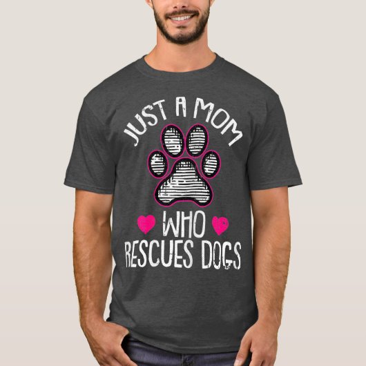 女性レスキュー犬ママ母の日パピードギー Tシャツ (正面)