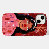 女性レッドクリスマスフェスティバルトナカイ Case-Mate iPhoneケース (裏面 (横))