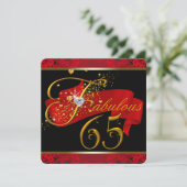 女性レッドファブラス65th誕生日パーティー 招待状 (スタンド正面)