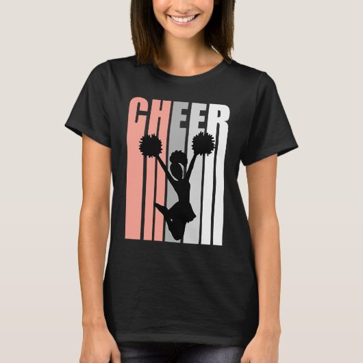 女性レトロチアリーティング誕生日10代の10代の若者 Tシャツ (正面)