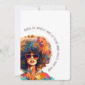 女性レトロ巻き戻し50誕生日Shindigパーティー 招待状 (裏面)