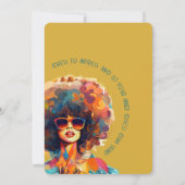 女性レトロ巻き戻し50誕生日Shindigパーティー 招待状 (裏面)