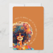 女性レトロ巻き戻し50誕生日Shindigパーティー 招待状 (裏面)